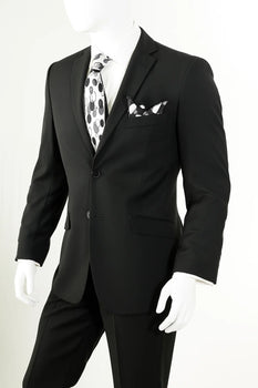 Buy 10 and More $59 Mens Black Slim Fit Suit Vent Online Discount Fashion Sale Cheap Priced Business Suits Clearance Sale For Men