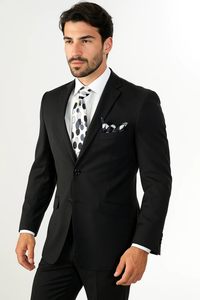 Buy 10 and More $59 Mens Black Slim Fit Suit Vent Online Discount Fashion Sale Cheap Priced Business Suits Clearance Sale For Men