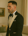 Mens Black and Ivory Tuxedo with Wide Shawl Lapel – 3 Piece Black and off White Lapel ! Vested Suit