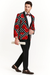 Mens Plus Size Blazers - Large Mens Blazers Mens Black ~ Red ~ White Paisley Blazer - Big and Tall Sport Coat With Bowtie