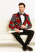 Mens Plus Size Blazers - Large Mens Blazers Mens Black ~ Red ~ White Paisley Blazer - Big and Tall Sport Coat With Bowtie