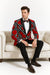 Mens Plus Size Blazers - Large Mens Blazers Mens Black ~ Red ~ White Paisley Blazer - Big and Tall Sport Coat With Bowtie