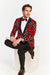 Mens Plus Size Blazers - Large Mens Blazers Mens Black ~ Red ~ White Paisley Blazer - Big and Tall Sport Coat With Bowtie
