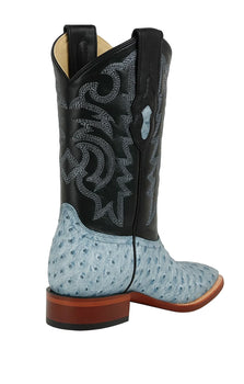 Mens Blue Ostrich Boots