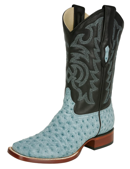 Mens Blue Ostrich Boots