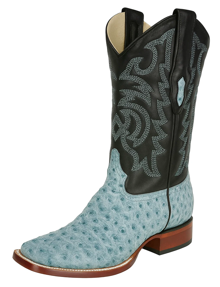 Mens Blue Ostrich Boots