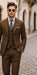 Mens Brown Linen Suit - Brown Summer Wedding Suit