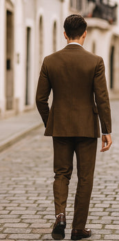 Mens Brown Linen Suit - Brown Summer Wedding Suit - Image 7