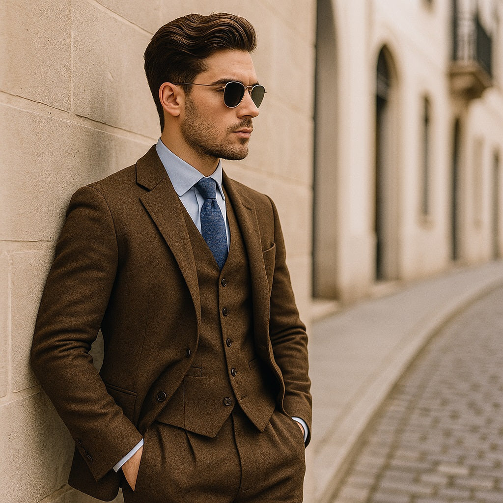 Brown Linen Suit