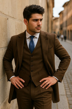 Mens Brown Linen Suit - Brown Summer Wedding Suit - Image 9