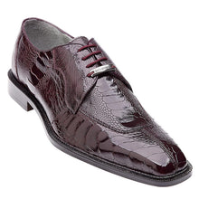 Belvedere Exotic Siena Mens Burgundy Ostrich Shoes 1463