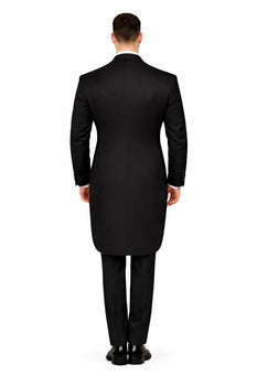 Mens Classic Black Tail Tuxedo with White Vest