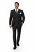 Mens Gangster Pinstripe 2 Button Double Breasted Vest Suit in Black