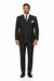 Mens Gangster Pinstripe 2 Button Double Breasted Vest Suit in Black