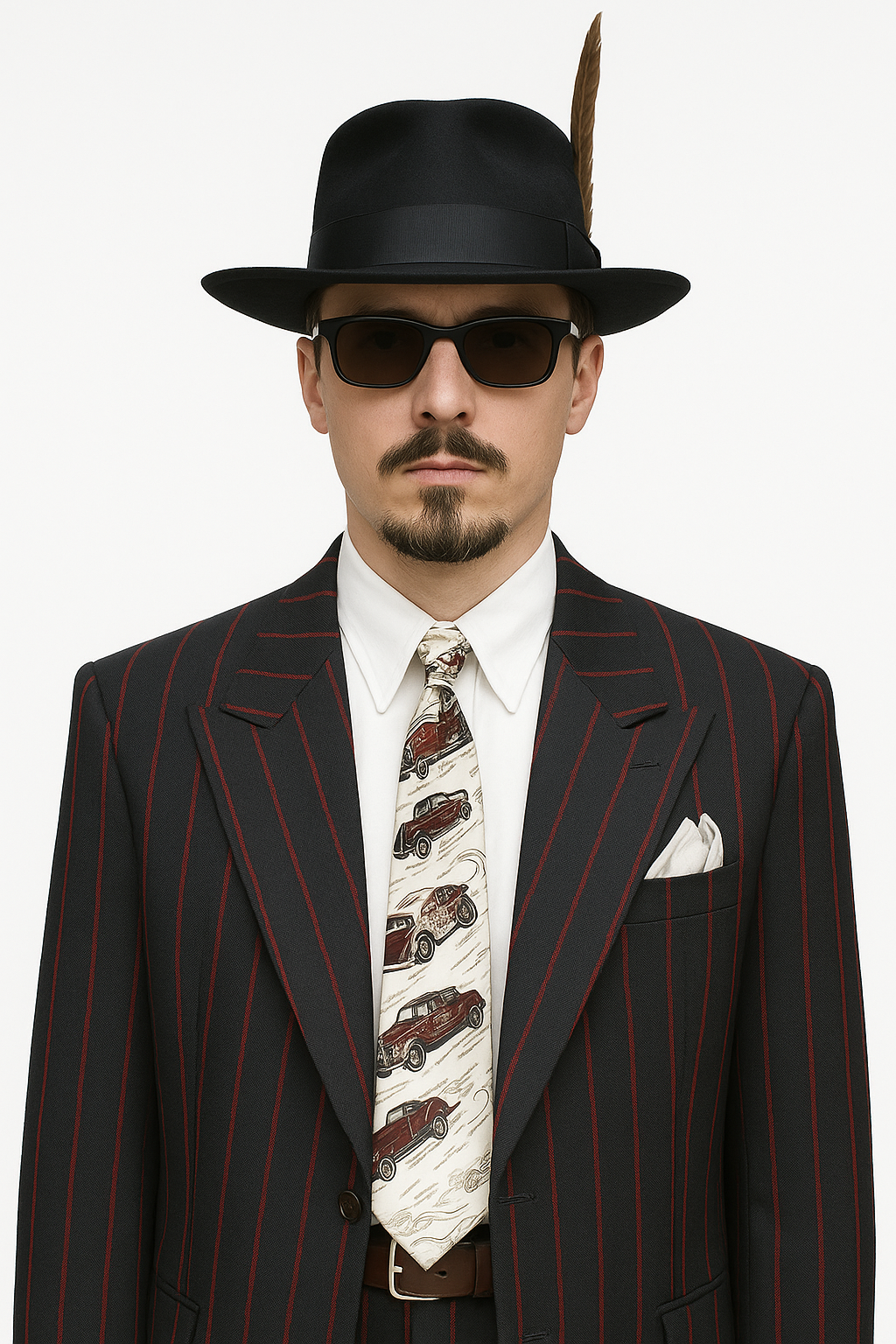 Mens High Fashion Vested Black and Red Pinstripe Zoot Suit For Sale ~ Pachuco Mens Suit Perfect for Wedding - Image 5