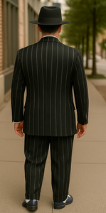 Mens High Fashion Vested Black and White Pinstripe Zoot Suit For Sale ~ Pachuco Mens Suit Perfect for Wedding