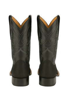 Mens King Exotic Boots Square Toe Stingray Single Stone Black - Image 6