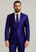 Mens Modern Fit Shiny Sharkskin Suit in Purple