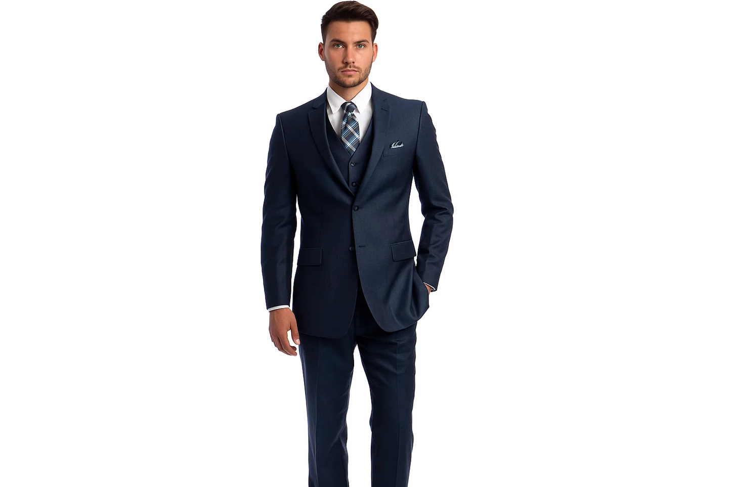 Cheap Plus Size Mens Navy Suit For Big Men Online - Big and Tall Sizes - Image 2