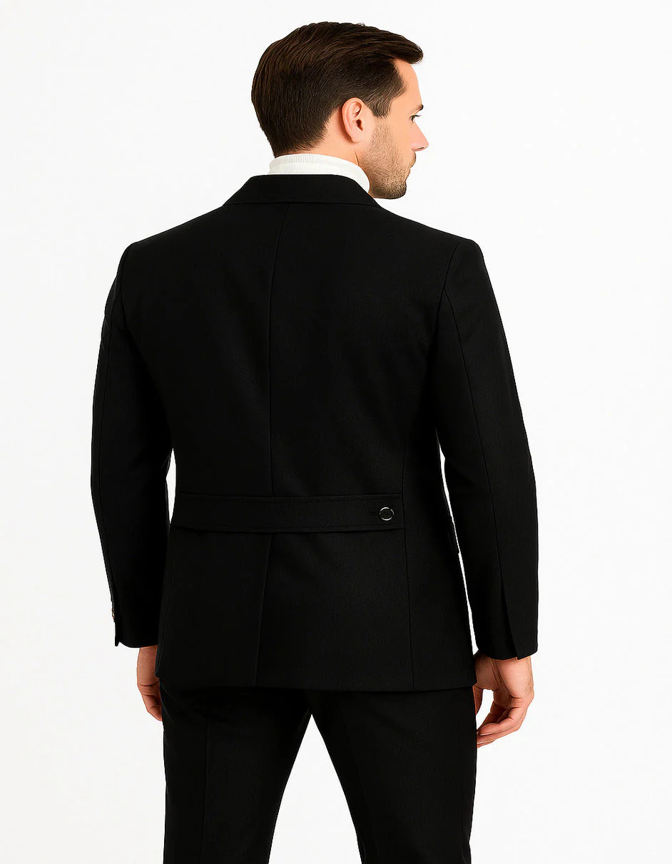 Mens 1970s Fashion Suits - 70's Mens Outfits in Color Black Blazers + Pants - Image 2