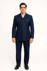 Mens 1970s Fashion Suits - 70's Mens Outfit in Color Navy Blazers + Pants