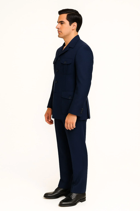 Mens 1970s Fashion Suits - 70's Mens Outfit in Color Navy Blazers + Pants