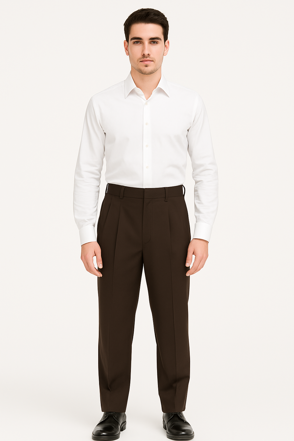 long rise big leg slacks Men's Fashion Wide Leg Pant  unhemmed unfinished bottom - Image 6