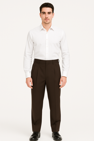 long rise big leg slacks Men's Fashion Wide Leg Pant  unhemmed unfinished bottom - Image 6