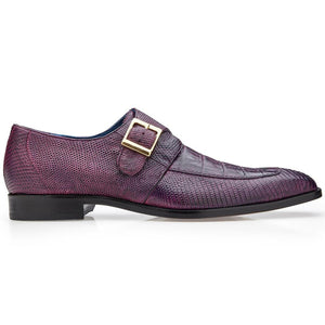 Belvedere Mens Purple Monk Strap Shoe Crocodile Lizard Pablo - Image 2