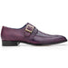 Belvedere Mens Purple Monk Strap Shoe Crocodile Lizard Pablo