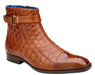 Belvedere Mens Quilted Ostrich Captoe Boots Tan Libero