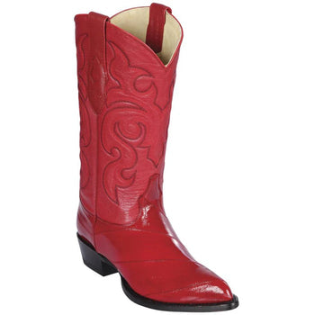 J Toe Cowboy Boots - J Toe Western Boots - Los Altos Boots - Mens Dress Cowboy Boot - Low Priced Mens Red Eel Cowboy Boots J-Toe-  in Red - Image 9