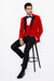 Mens Designer Velvet Tuxedo Jacket in Red