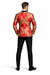 Mens Red and Gold Embroidered Tuxedo Blazer – Baroque Style One Button Dinner Jacket with Black Satin Lapel