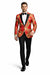 Mens Red and Gold Embroidered Tuxedo Blazer – Baroque Style One Button Dinner Jacket with Black Satin Lapel