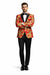 Mens Red and Gold Embroidered Tuxedo Blazer – Baroque Style One Button Dinner Jacket with Black Satin Lapel