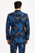 Mens Royal Blue and Gold 2 Button Paisley Tuxedo
