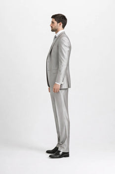 Mens Sharkskin Suits Men'S Shiny Silver Grey Sharkskin Boys Kids Youth 3 Piece Premium Suit Perfect For Toddler Suit Wedding Attire Outfits