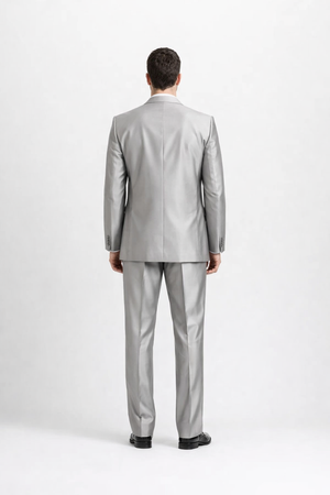 Mens Sharkskin Suits Men'S Shiny Silver Grey Sharkskin Boys Kids Youth 3 Piece Premium Suit Perfect For Toddler Suit Wedding Attire Outfits