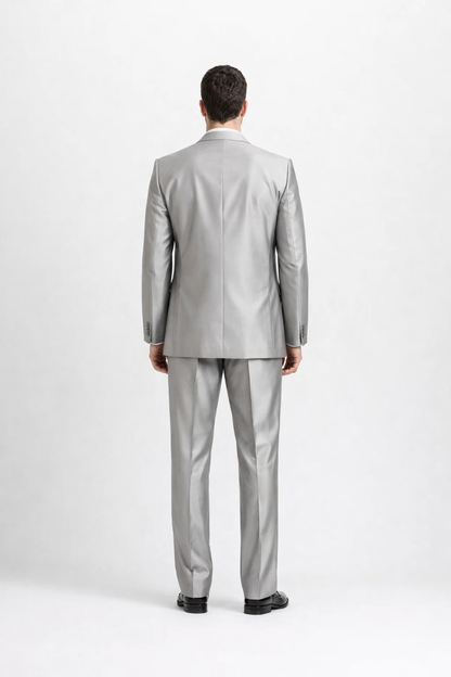 Mens Sharkskin Suits Men'S Shiny Silver Grey Sharkskin Boys Kids Youth 3 Piece Premium Suit Perfect For Toddler Suit Wedding Attire Outfits