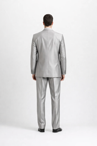 Mens Sharkskin Suits Men'S Shiny Silver Grey Sharkskin Boys Kids Youth 3 Piece Premium Suit Perfect For Toddler Suit Wedding Attire Outfits