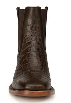Mens Short Caiman Print Boots