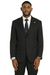 Mens Stacy Adams Modern Fit Vested Suit in Black Tonal Shadown Pinstripe