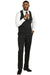 Mens Stacy Adams Modern Fit Vested Suit in Black Tonal Shadown Pinstripe