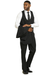 Mens Stacy Adams Modern Fit Vested Suit in Black Tonal Shadown Pinstripe