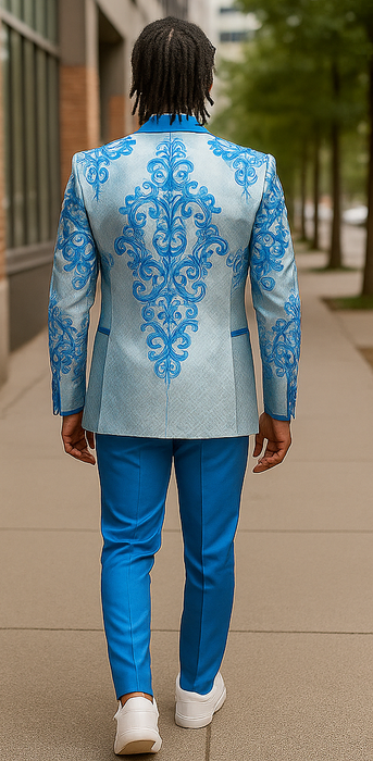 Mens Suit Sky Blue