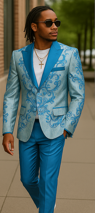 Mens Suit Sky Blue