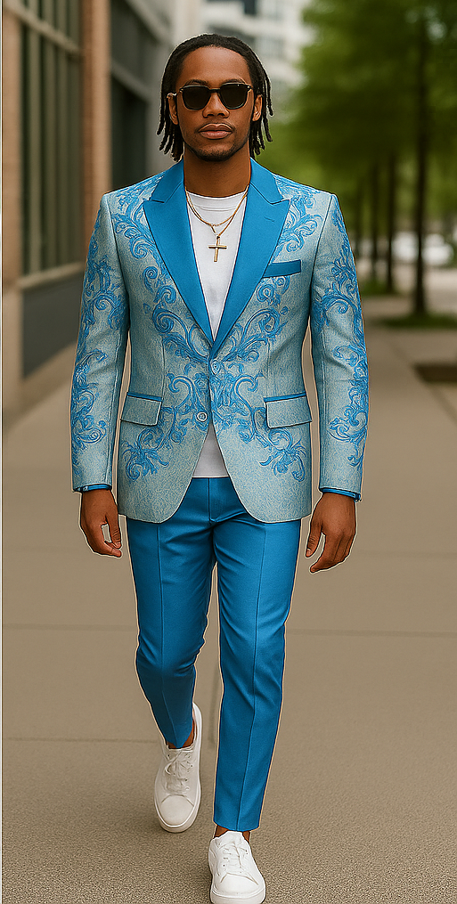 Mens Suit Sky Blue