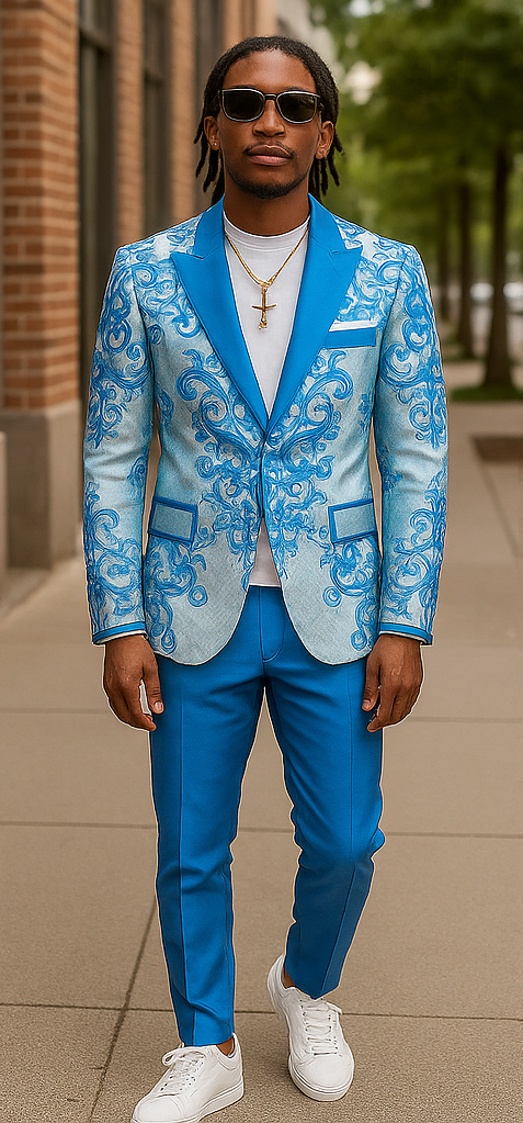 Mens Suit Sky Blue