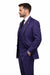 Mens Suit Brand 3 Piece Fashion Suit Vett Vested Solid Purple